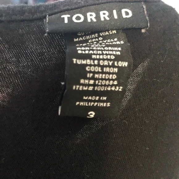 Torrid Black Floral Heart Top 3XL - Picture 3 of 4